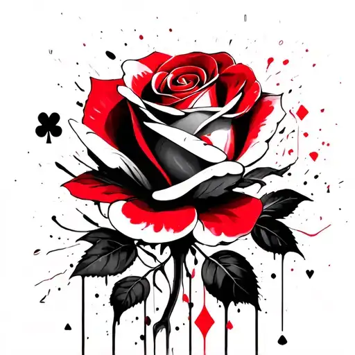 A Rose Made Out Of Playing Cards