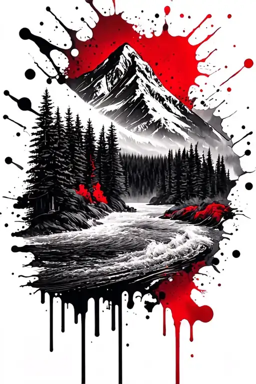 Forrest Mountain And River