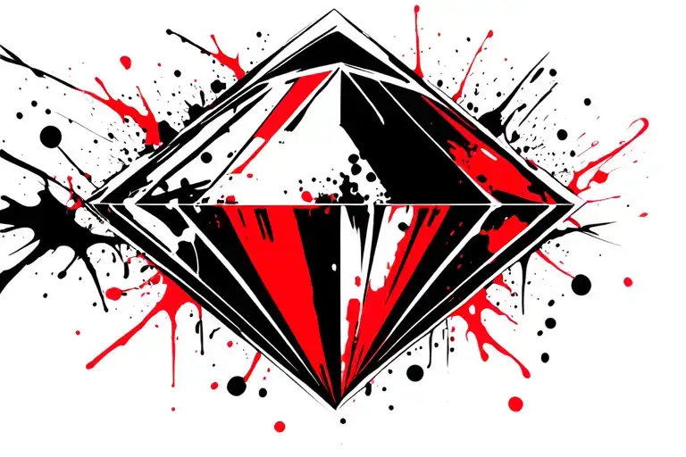 Diamond Outline Looking 3D