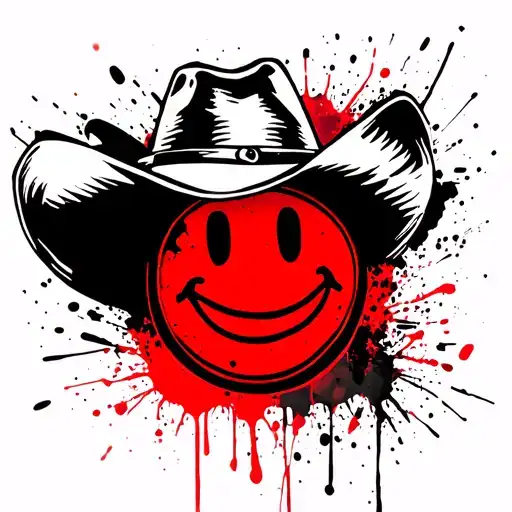 Smiley Face Wearing Cowboy Hat