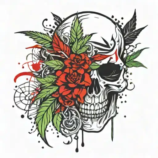 Mandala Marijuana Skull