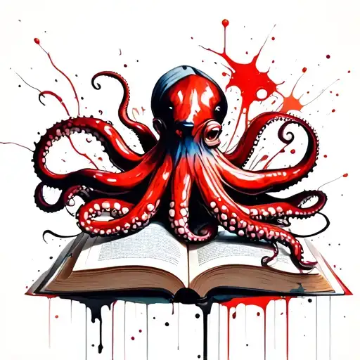 Octopus On Book Open In Front