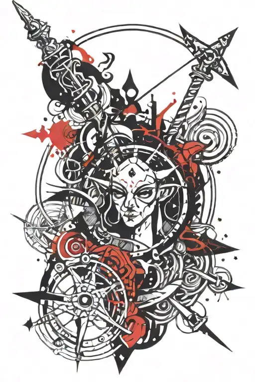 Magic Wand And Capricorn Symbol