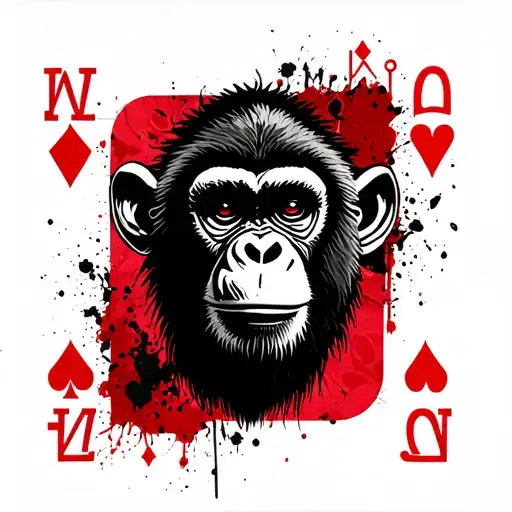 Metal Playing Card With A Monkey
