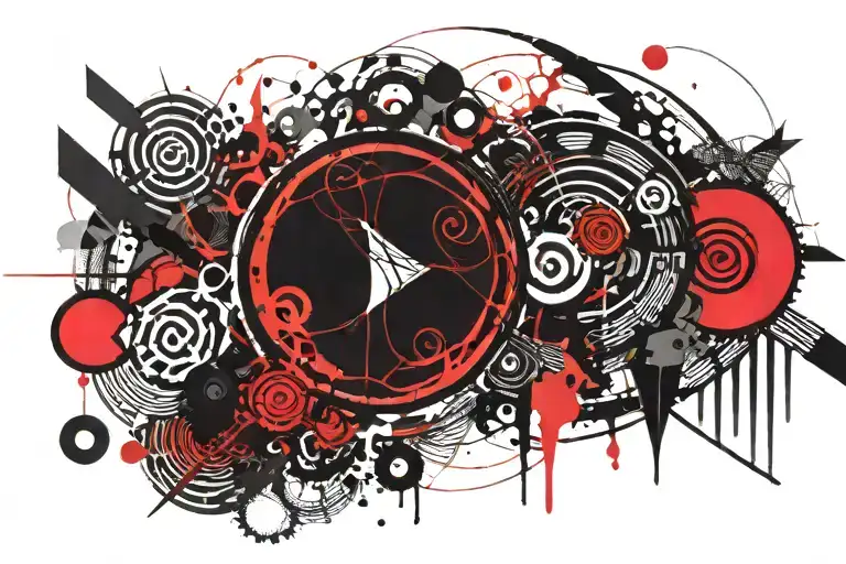 Circular Symbol With Geometric Lines Curves