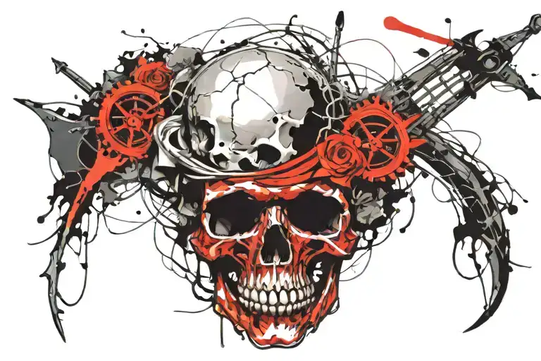 Ship Skull And Anchor
