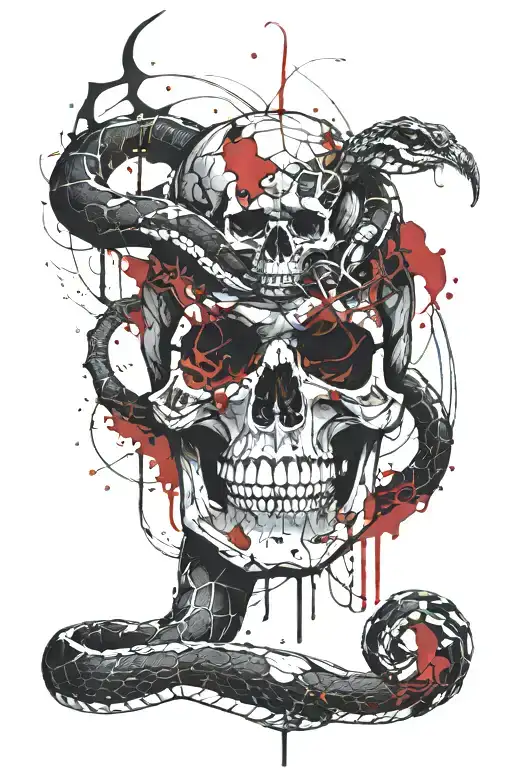 Snake And Skull