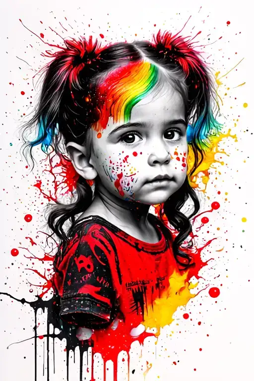 Youngest Girl Pigtails Rainbow Baby