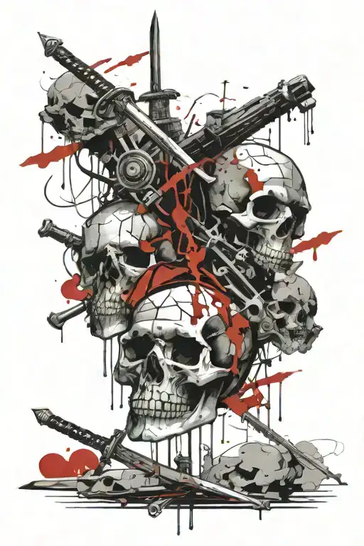 Roman Legion Memento Mori Skull And Swords