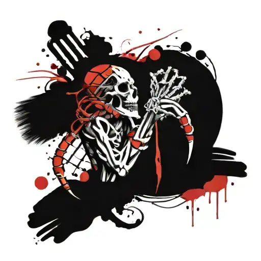 Snake Skeleton Around Wrist And Arm