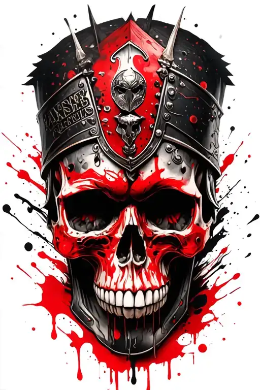 Polish Hussar Warrior Adorned Skull Surrounded
