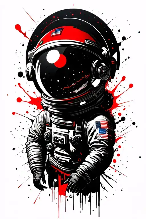 Astronaut Looking Up On Space