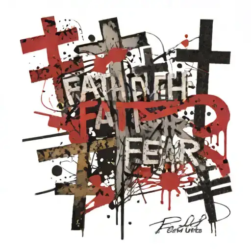 Faith Over Fear In Text And 3 Crosses