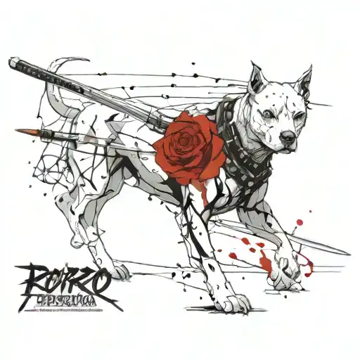 Roronoa Zoro As A Pitbull With Earrings And Swords