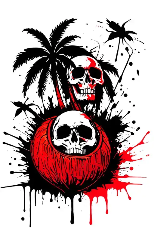 Coconut Tree With Skull Coconuts