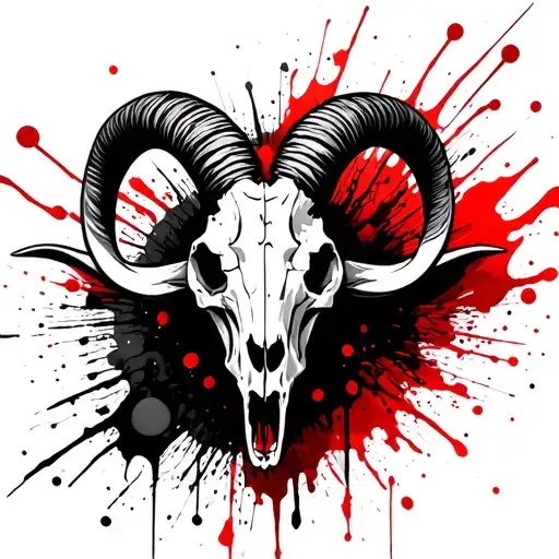 Coverup Goat Skull Surrounded