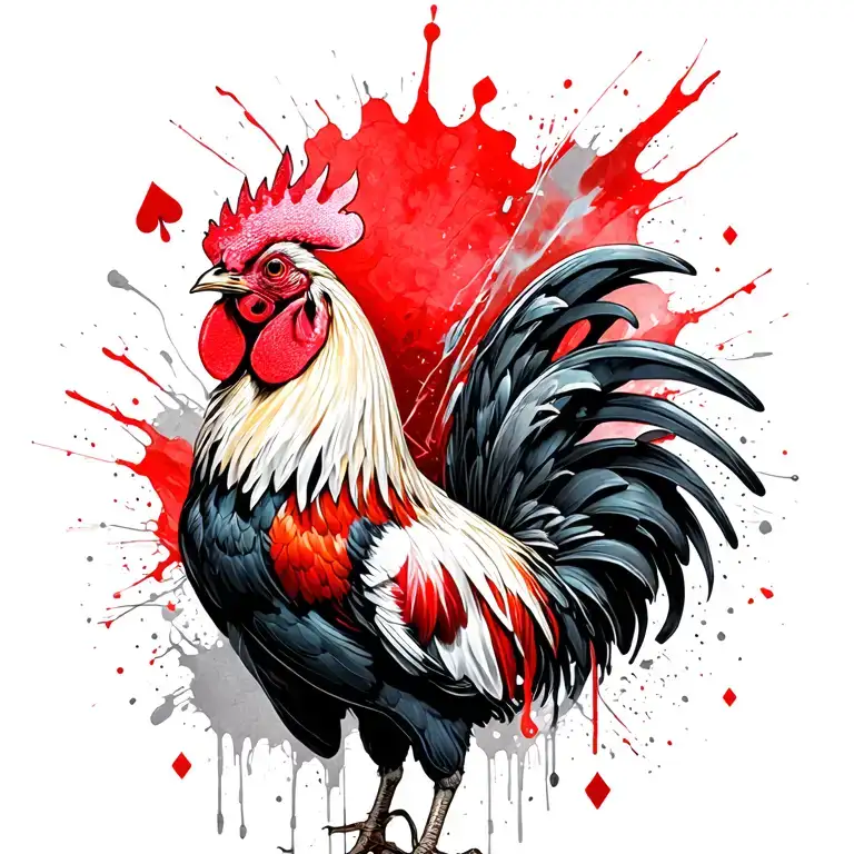 Rooster & Cards Emerging Representing Imagination