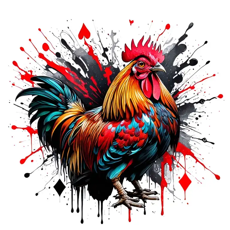 Assel Rooster & Cards Emerging Representing Imagination