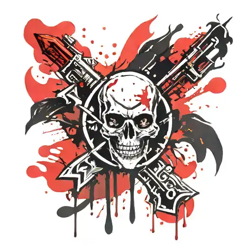 Assassin Insignia With Blood Splash Background