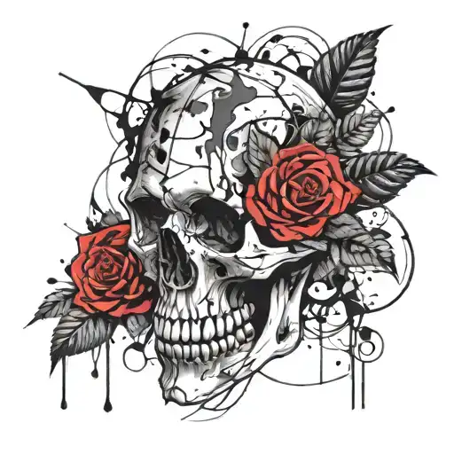 Skull With Roses