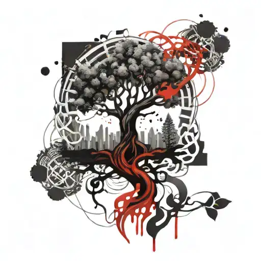 Celtic Knot And Tree Intertwined