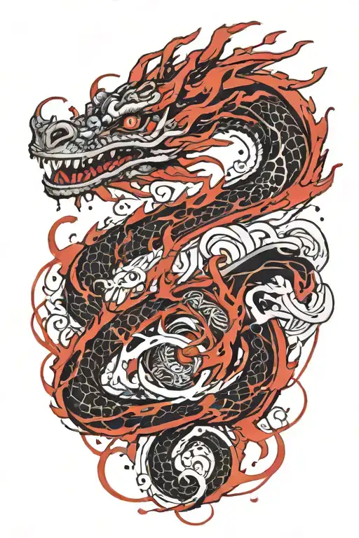 Long Dragon Wrapped Around Hand