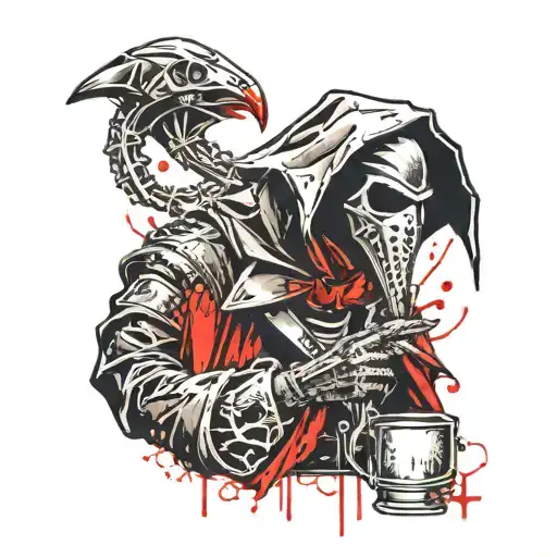 Reaper Eating A Plague Doctor Mask