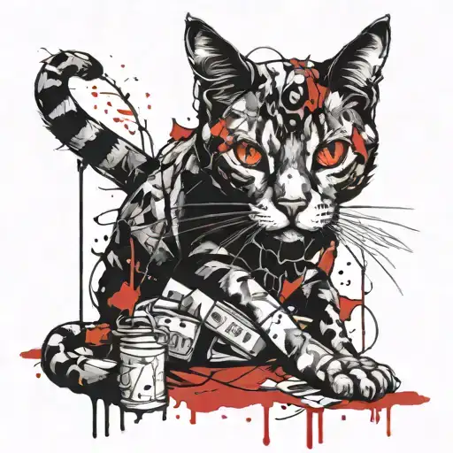 Creepy Horror Cat Sitting