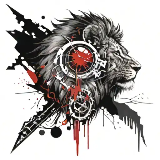 Lion Head Lightning Bolt Eyeball