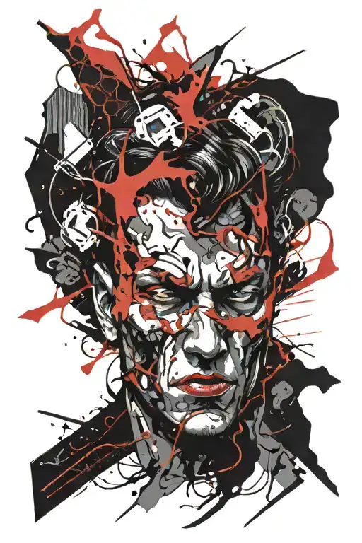 Red Lightning On A Black Background