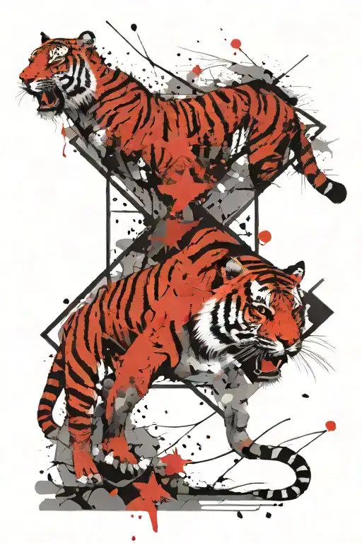 Tiger And Five-pointed Star
