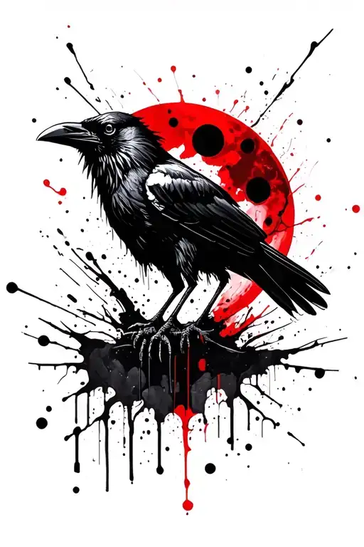 Raven And Moon