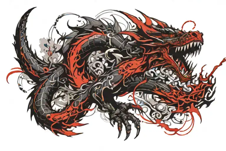 Long Twisting Dragon Wrapping Around Wrist And Up Forarm