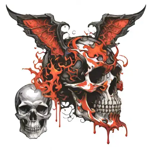 A Vortex Of Fire Forming Into The Shape Of A Demonic Skull