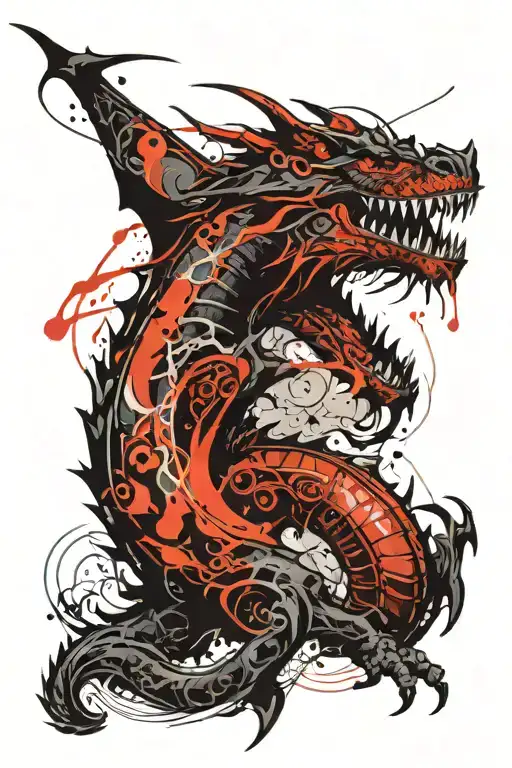 Black Fire Breathing Dragon