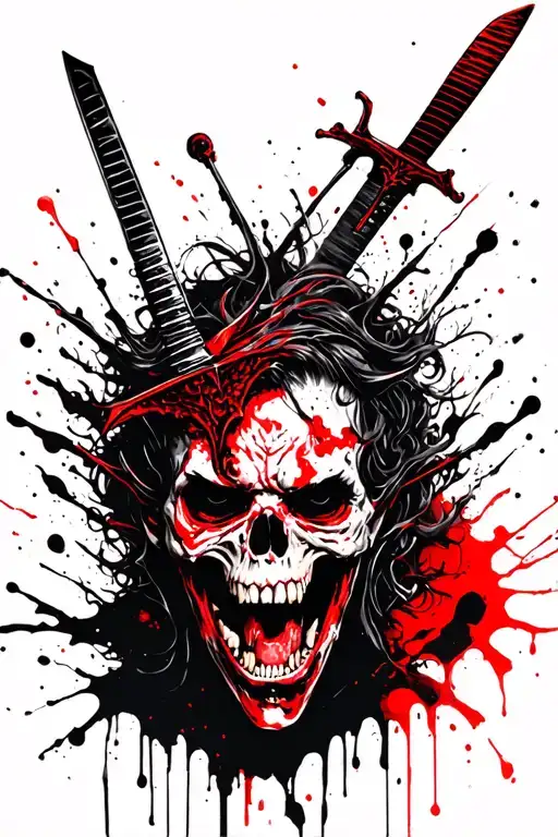 Dead Demon With Sword Stuck In Head