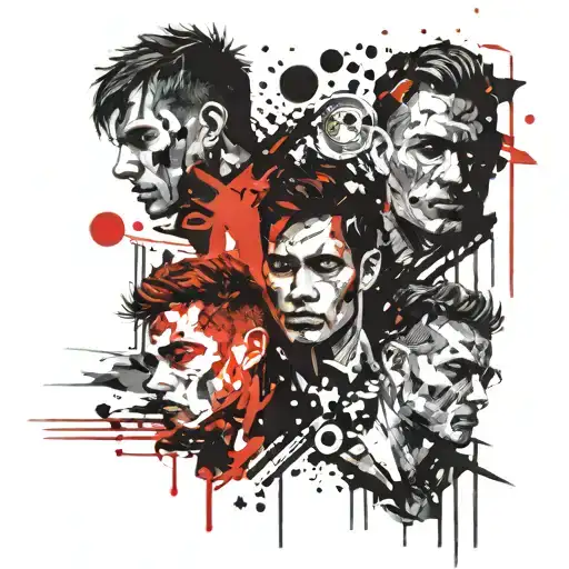 4 Male Friendship Starring At Sunset