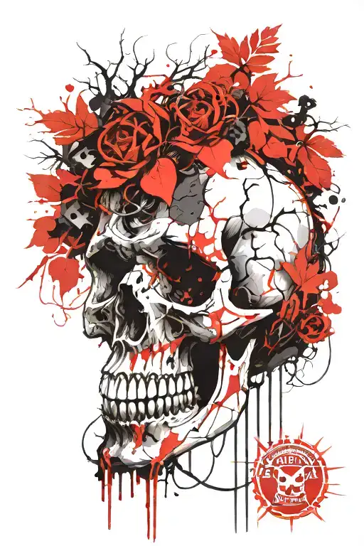 Skull Forest Electricity Electrical Safety Sign