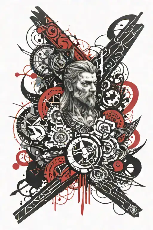 Nordic Mythology Arm Sleeve Black And Red