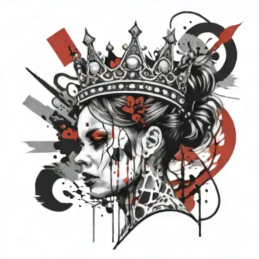 Girl With A Crown On Her Head From The Front