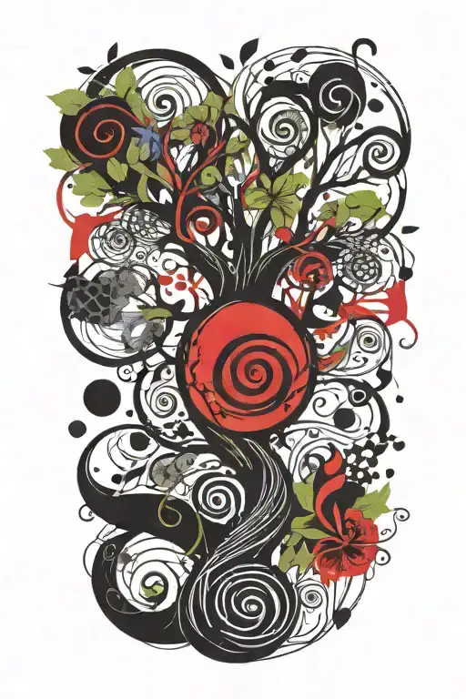 Psychedelic Tree Of Life Incorporated In A Treble Clef
