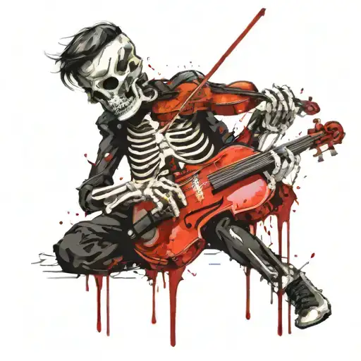 Skeleton Soldier Playing Violin