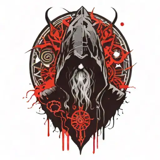 Hooded Odin With Runes On Hood