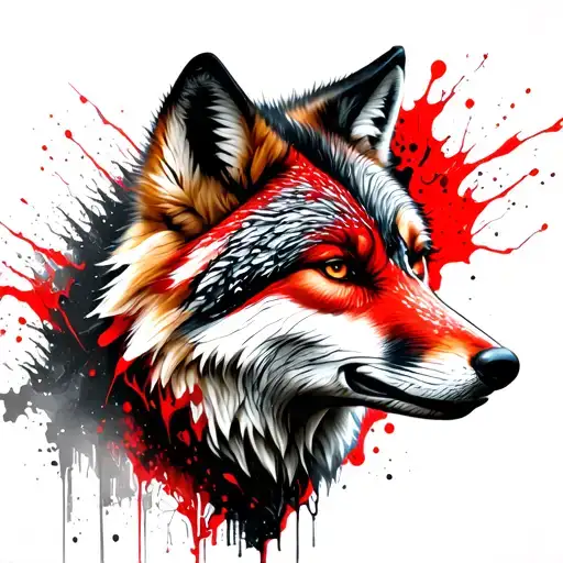 Hybrid Of Fox And Wolf With Forest Elements