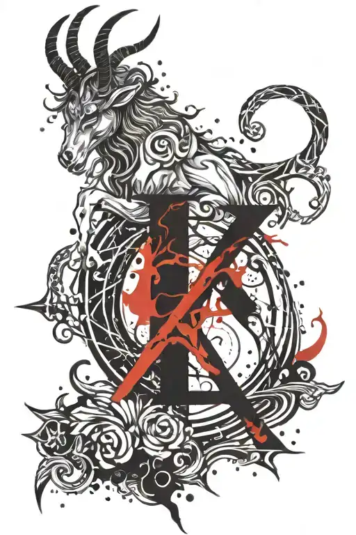 Capricorn In Masculine Gothic Font Style