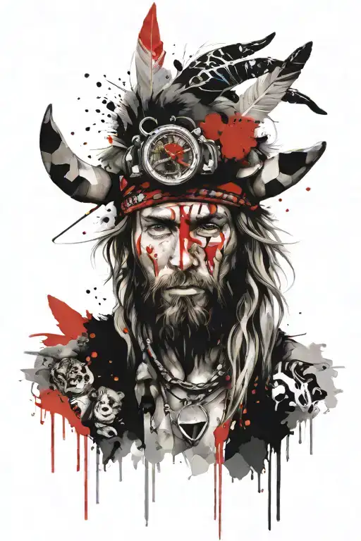 Mountain Man With Animal Headdress