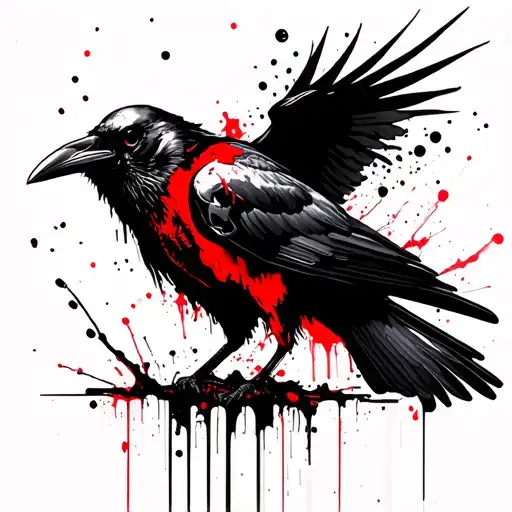 Raven Perched On A Skull