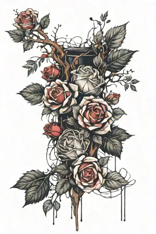 Yew Tree And Rose Intertwined