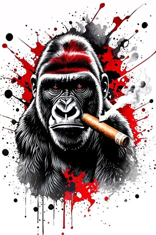 Gorilla Smoking Cigar