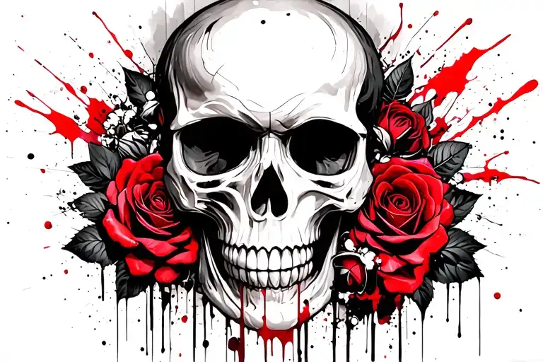 La Katrina Skull With Roses